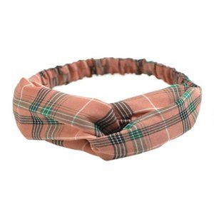 🎀Free Gift🎀 Orange & Green Plaid Headband (NWOT)